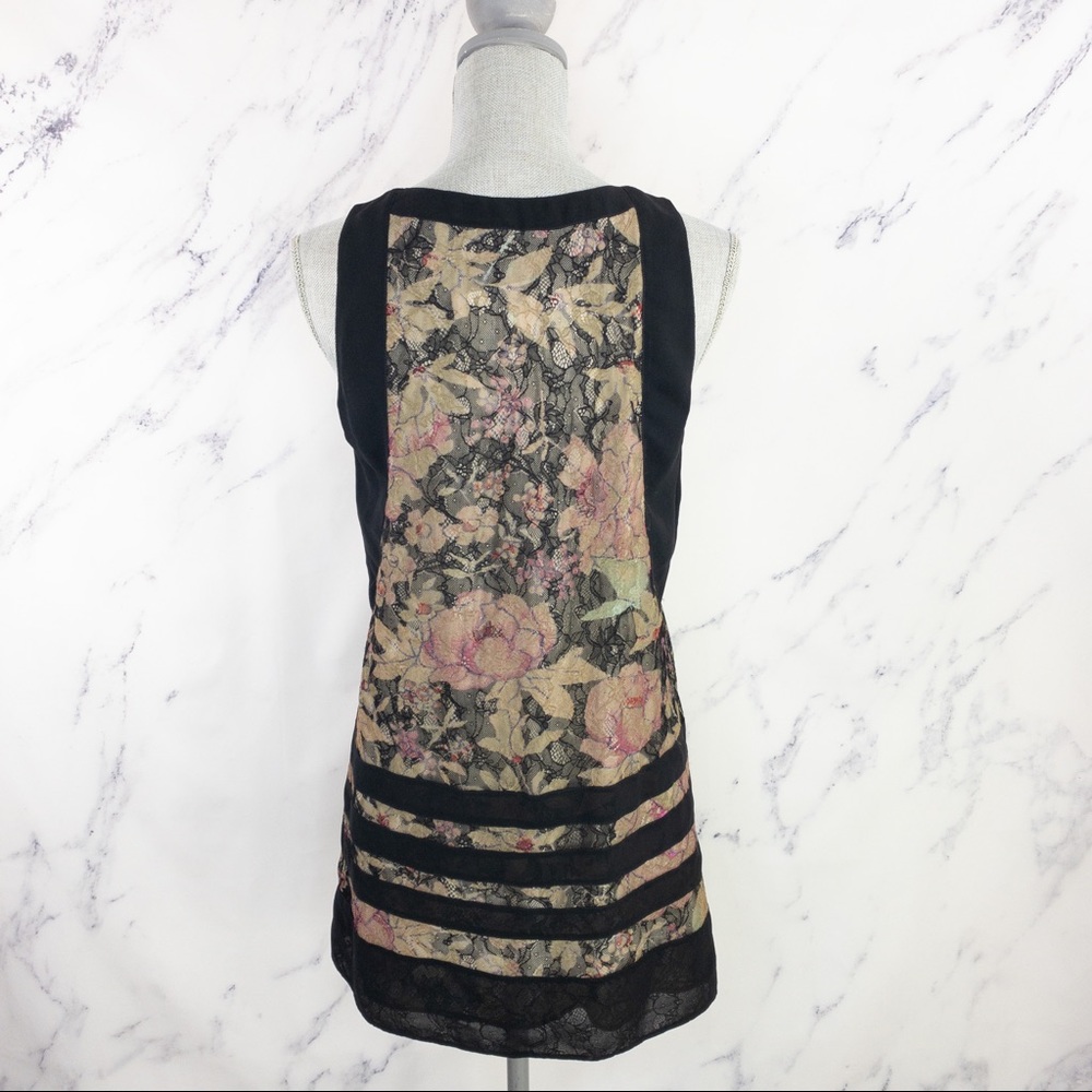 Etro | Floral & Lace Silk Blend Top | Blk | Sz 42 - Picture 3 of 12